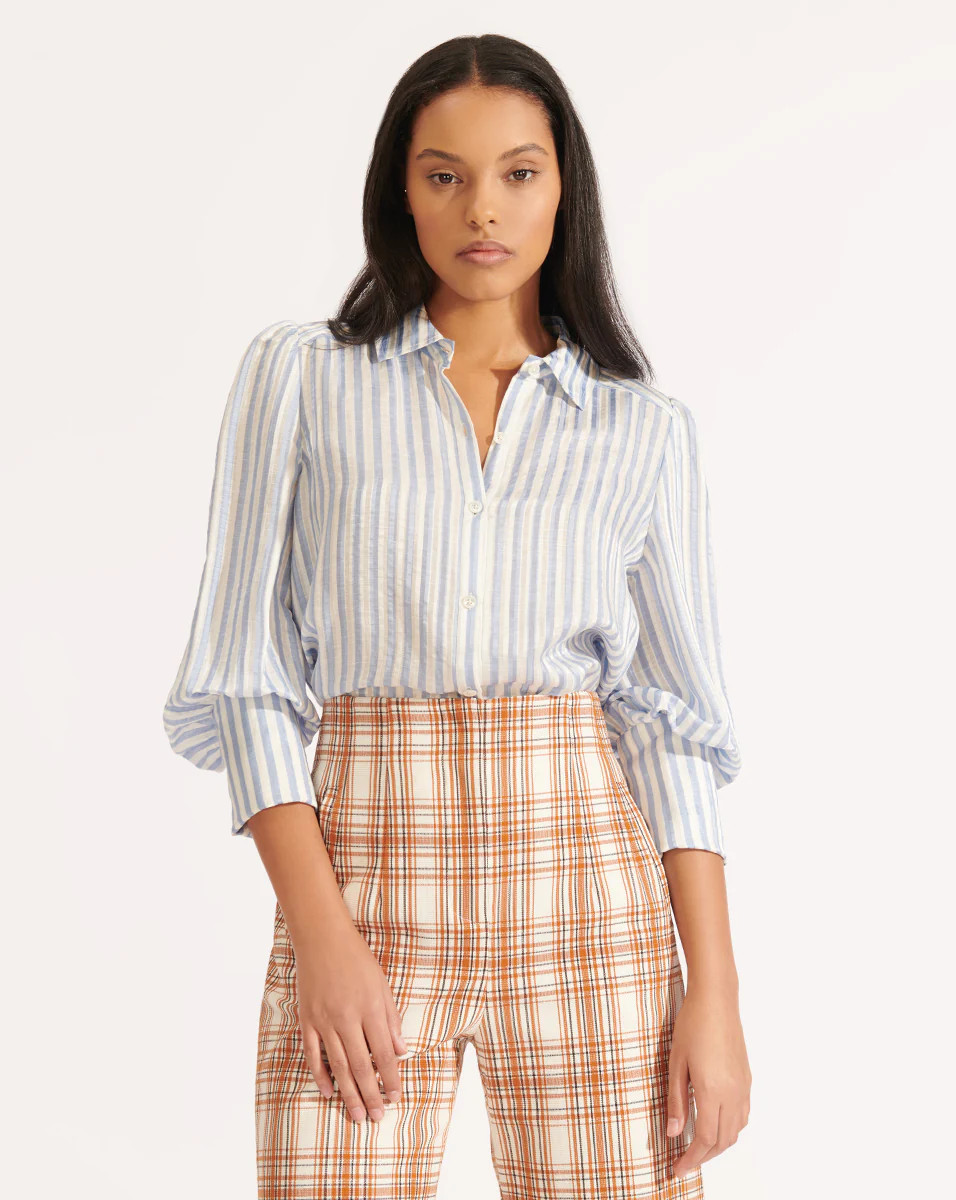 Ally Striped Blouse | Veronica Beard