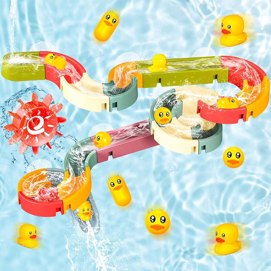 Bath Toys for Kids Toddler Bathtub Toys - Water Ball Slide Track Wall Shower Toys with Suction Cu... | Amazon (US)