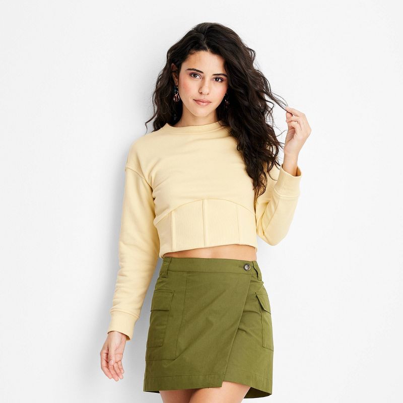 Women's Corset Sweatshirt - Future Collective™ with Gabriella Karefa-Johnson Yellow | Target