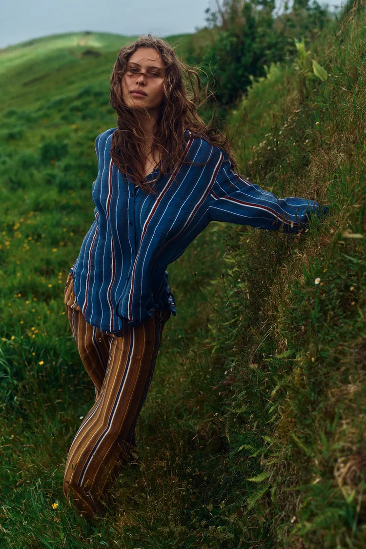 ZW COLLECTION LONG STRIPED SHIRT | Zara US