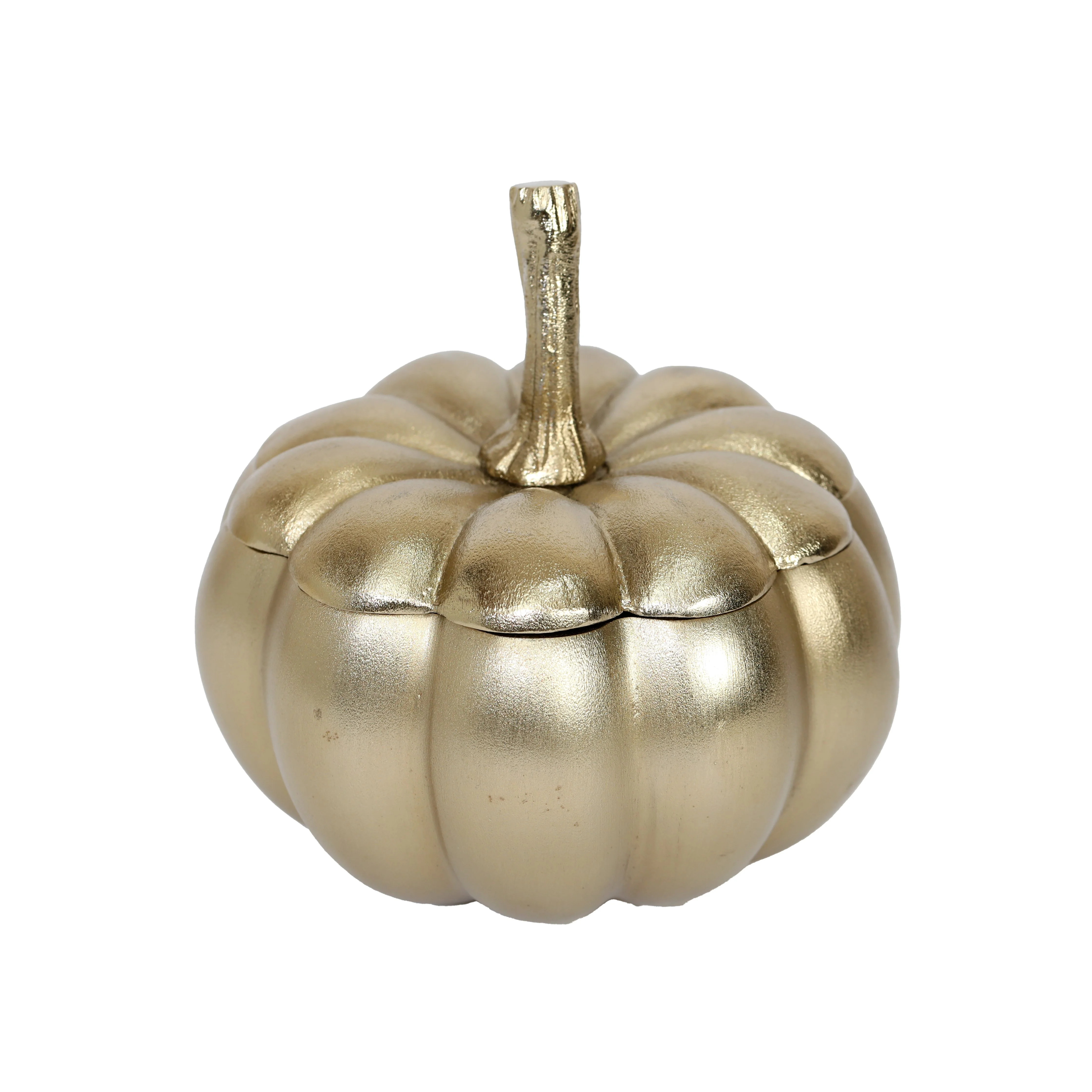 LARGE SMALL GOLD METAL PUMPKIN BOWL WITH LID | Wayfair North America