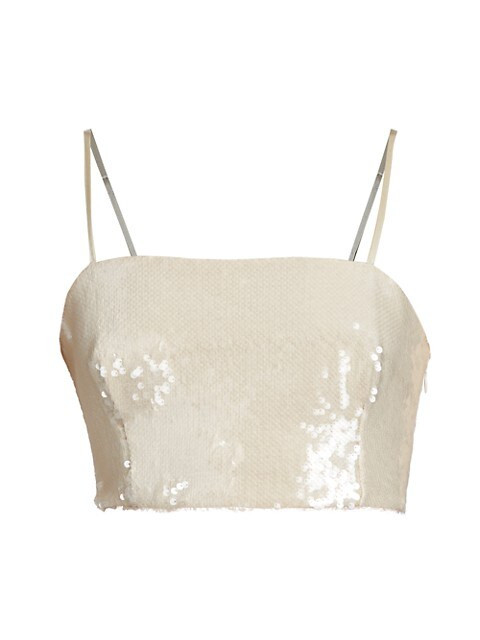 Cinq à Sept Nikki Sequined Crop Top | Saks Fifth Avenue
