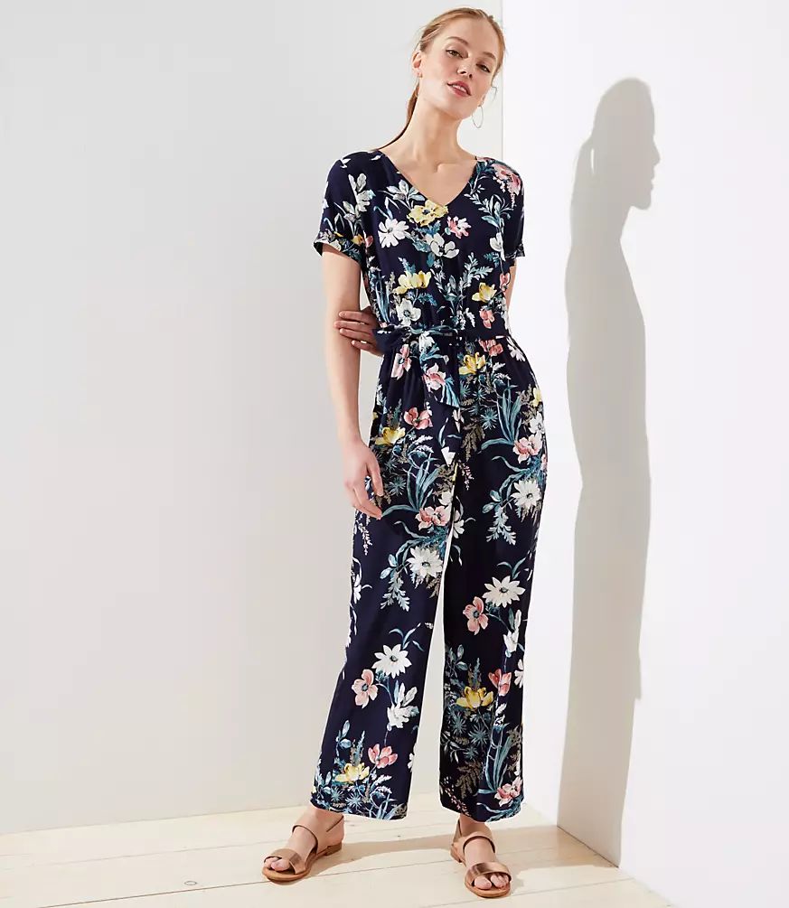 Bouquet Short Sleeve Jumpsuit | LOFT | LOFT