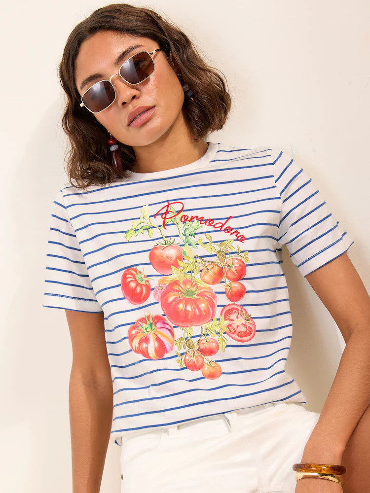 Friends Like These Stripe Tomato Graphic T-Shirt | Next US