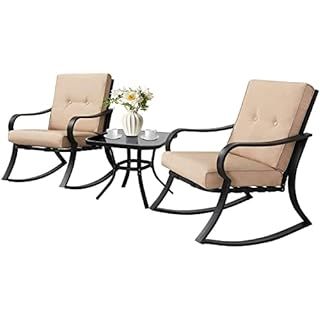 Flamaker 3 Pieces Patio Set Outdoor Wicker Patio Furniture Sets Modern Bistro Set Rattan Chair Co... | Amazon (US)