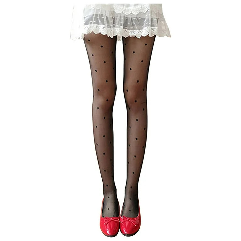 ZHENHONG Stockings for Women Women's Sexy Polka Dot Thin Black Silk Pantyhose Stocksings - Walmar... | Walmart (US)