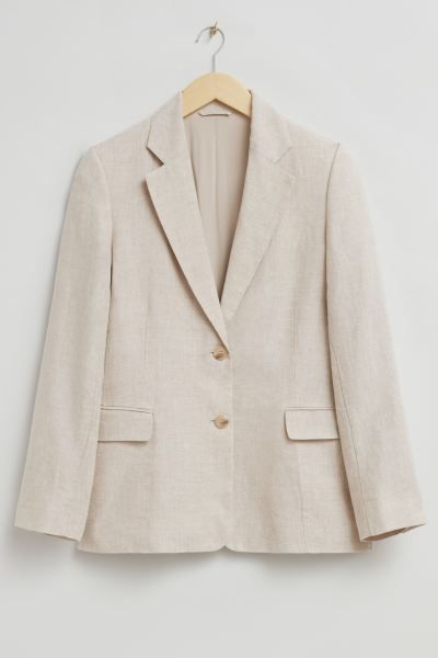 Relaxed Single Breasted Linen Blazer | H&M (UK, MY, IN, SG, PH, TW, HK)