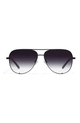Quay Australia High Key Mini 51mm Aviator Sunglasses in Black/Fade To Clear at Nordstrom | Nordstrom