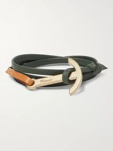 Miansai - Modern Anchor Leather and Gold-Plated Wrap Bracelet | Mr Porter US