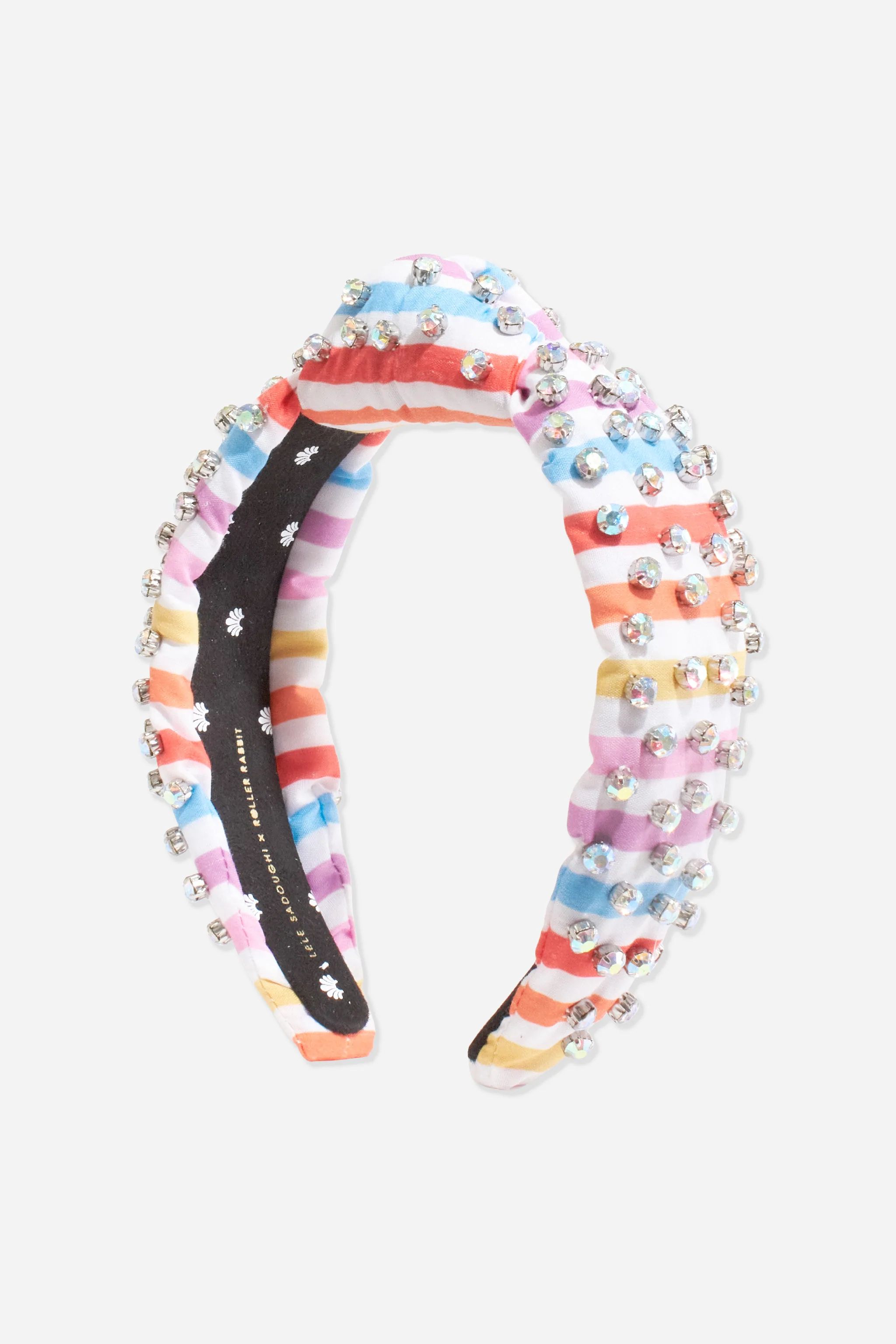 Rainbow Stripe Crystal Knot Headband | Roller Rabbit | Roller Rabbit