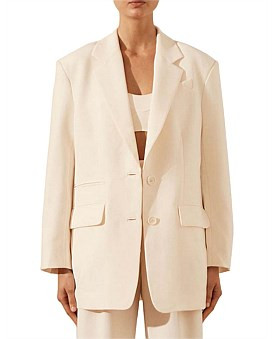 David Jones Shona Joy Irena Oversized Blazer in Ivory, Size 10 AU | David Jones (Australia & New Zealand)