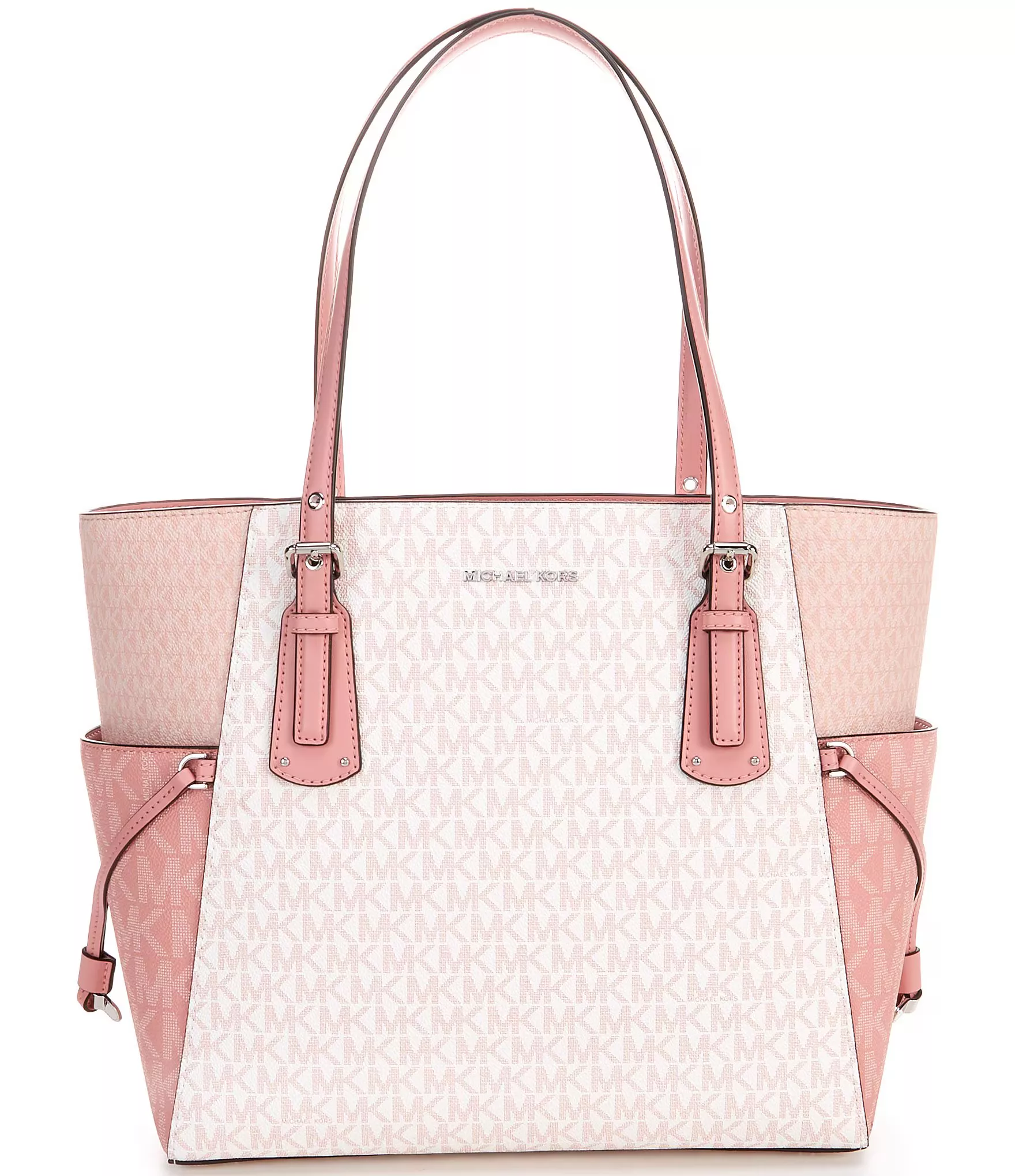 Michael Kors Signature Logo Rhea Zip Medium Tri-Color Primrose Backpack