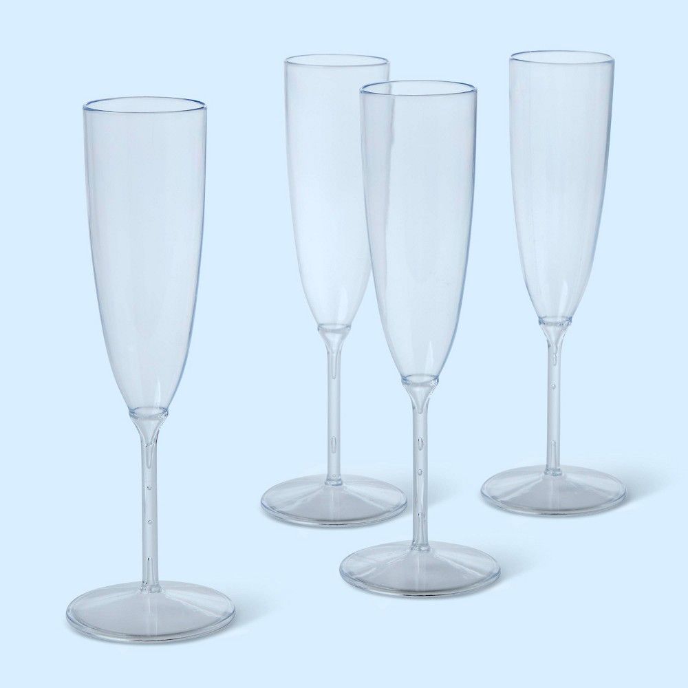 4ct 4.5oz NYE Champagne Flute Glasses - Spritz | Target