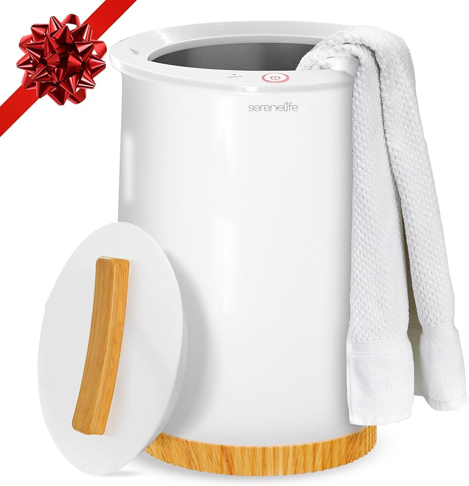 SereneLife Bucket-Towel Warmers, White Large-Towel Warmer for Spa and-Bathroom, Luxury-Towel Heat... | Amazon (US)