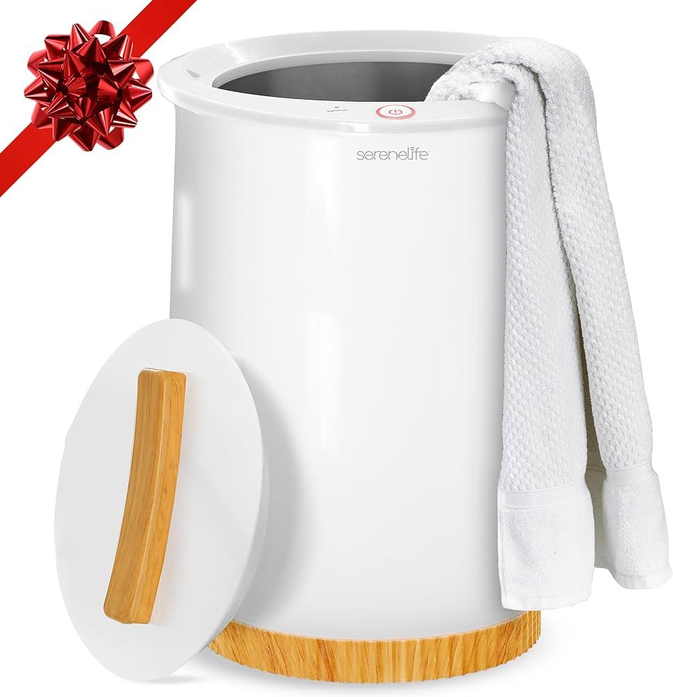 SereneLife Bucket-Towel Warmers, White Large-Towel Warmer for Spa and-Bathroom, Luxury-Towel Heat... | Amazon (US)
