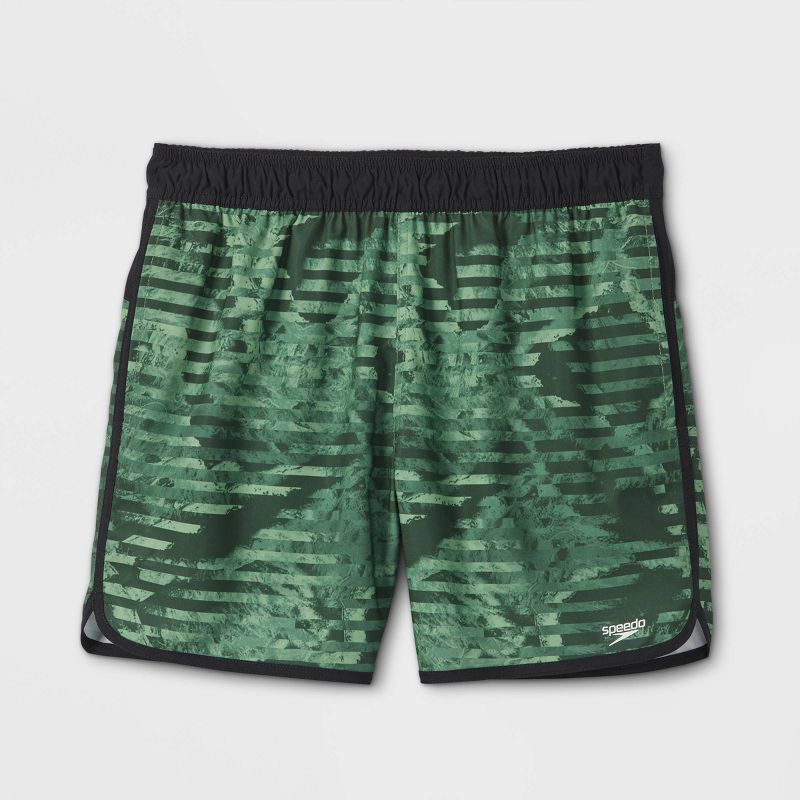 Speedo Men's 5.5" Dark Ivy Print Swim Trunk - Green | Target
