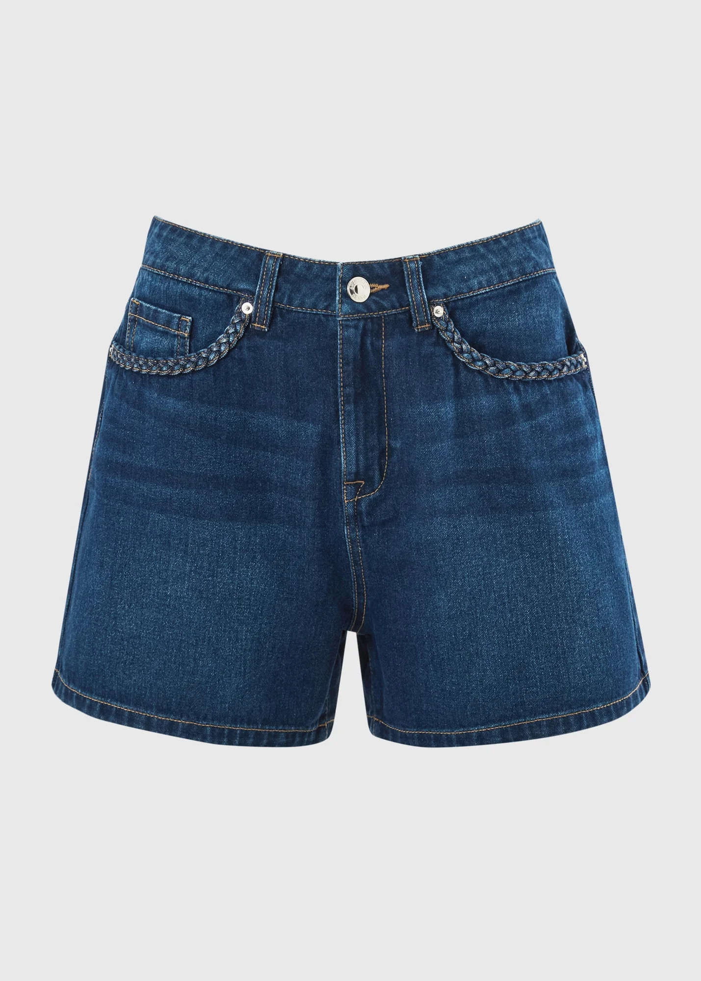 Dark Wash Plait Pocket Denim Shorts | Matalan (UK)