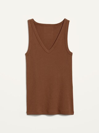 First-Layer Rib-Knit V-Neck Tank Top for Women | Old Navy (US)