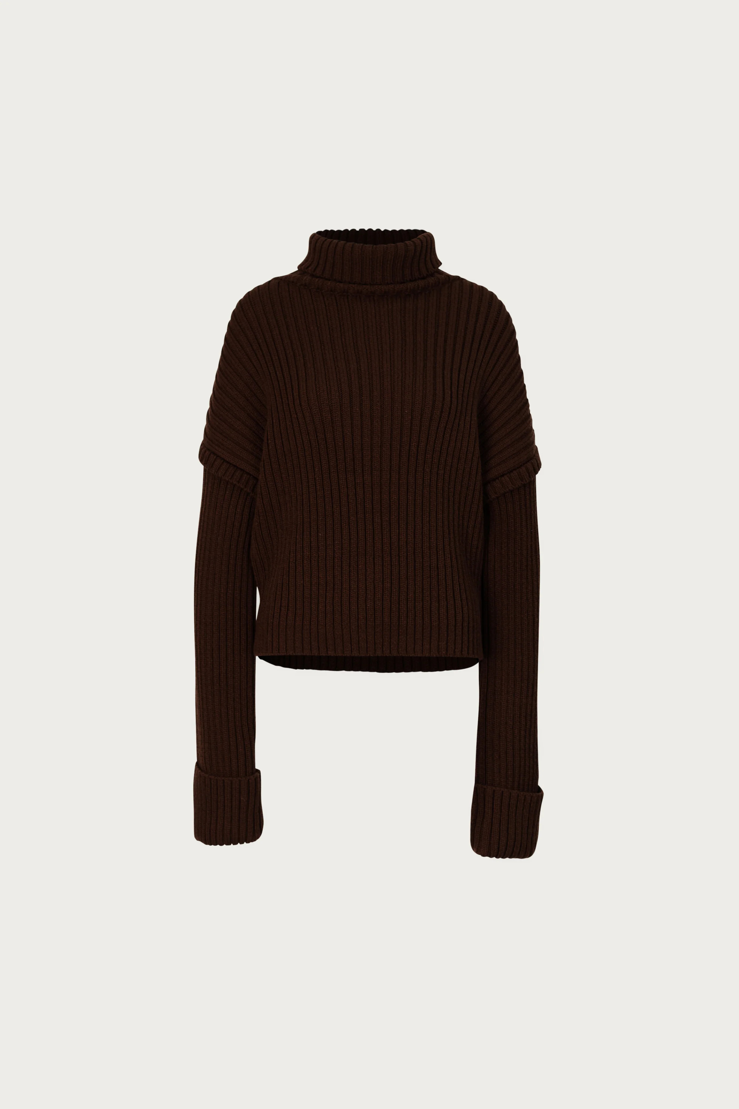 Oversized Ribbed Wool Sweater (Chocolate Brown) | SAME