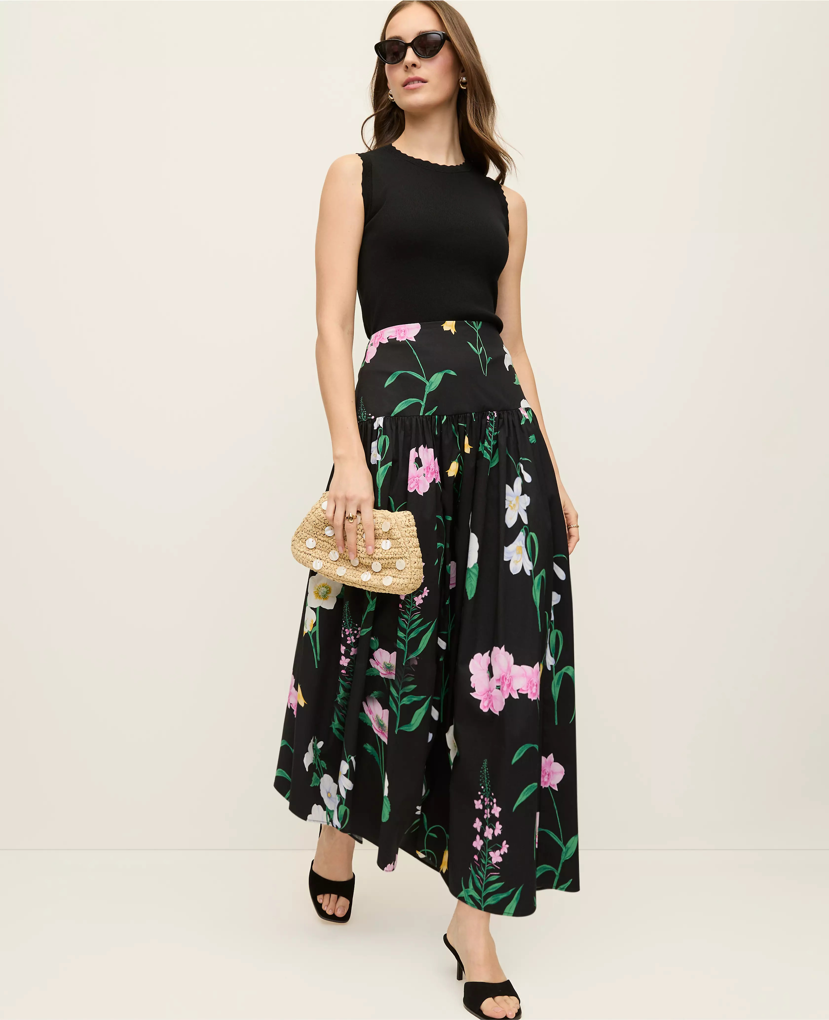 Floral Gathered Maxi Skirt | Ann Taylor