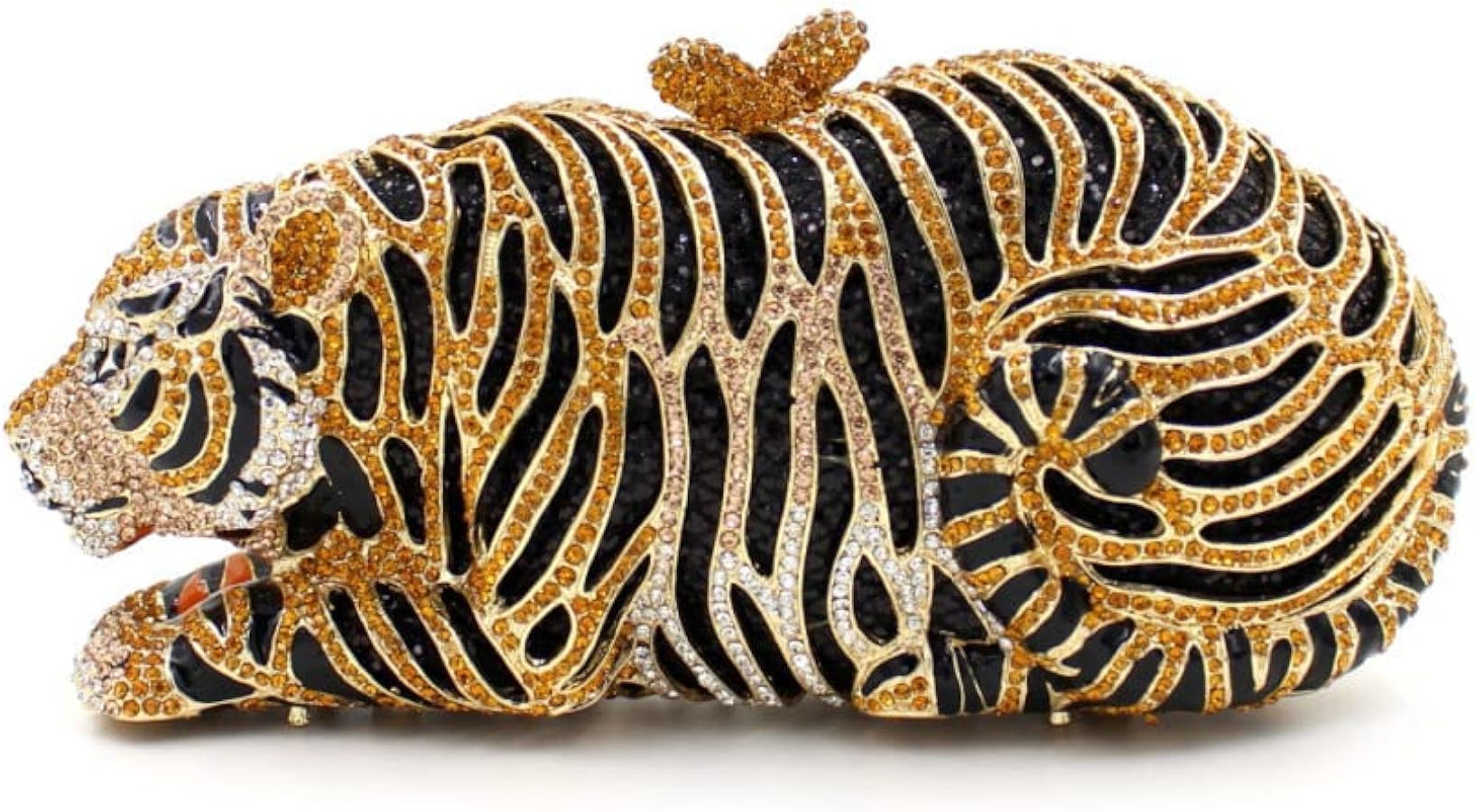 Women Cute Tiger Shaped Evening Clutch Sparkling Rhinestones Handbag Prom Party Purse | Amazon (US)