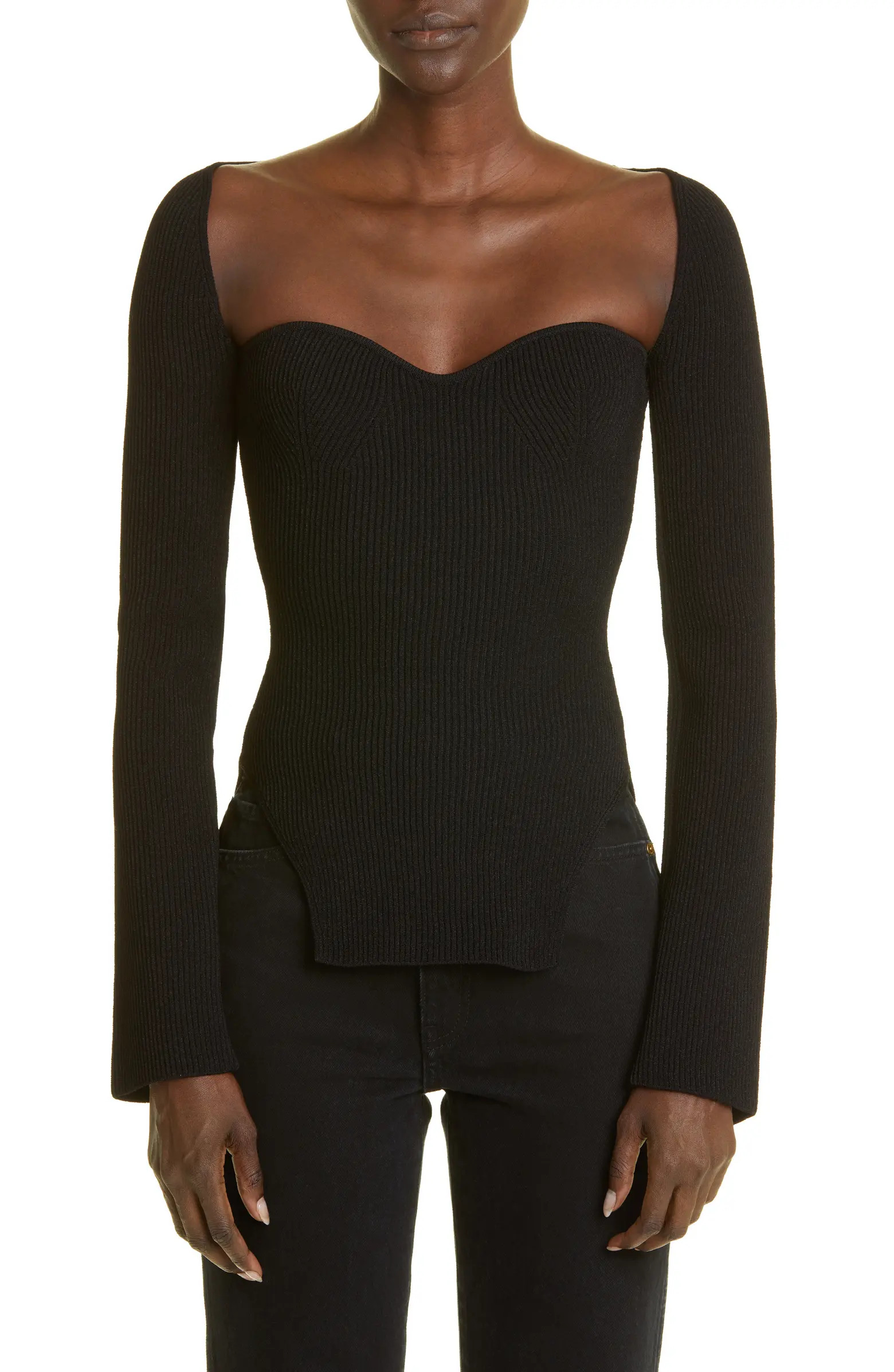 Khaite Maddy Ribbed Bustier Sweater | Nordstrom | Nordstrom