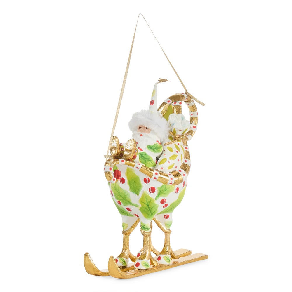 Patience Brewster Dash Away Santa in Sleigh Ornament | MacKenzie-Childs