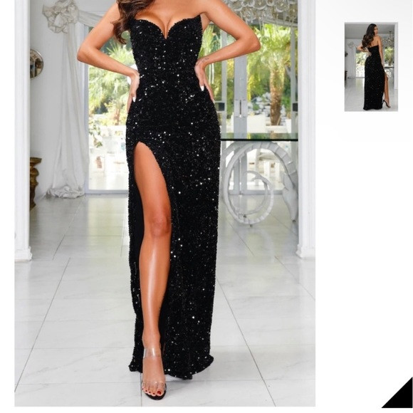 Black Sequin Gown | Poshmark