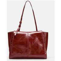 Zara - Leather Mini Tote Bag With Double Pocket - Cherry Red - One Size Only - Woman | Zara UK