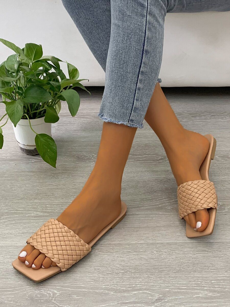 Minimalist Braided Design Slide Sandals | SHEIN