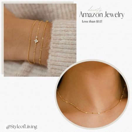 Dainty gold jewelry from Amazon less than $15! Necklaces and bracelets.

#LTKGiftGuide #LTKFindsUnder50 #LTKStyleTip