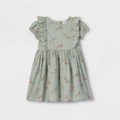 OshKosh B'gosh Toddler Girls' Floral Short Sleeve Dress - Sage Green | Target