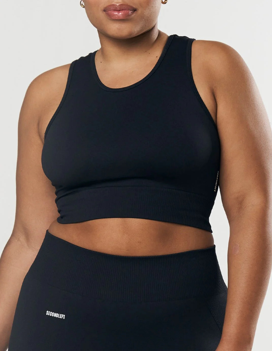 SL Seamless Cropped Singlet - Black | STAX.