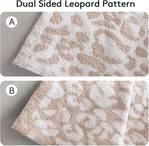 MH MYLUNE HOME Ultra Soft Leopard Throw Blanket (51x63 inches) Khaki Microfiber Blanket Plush War... | Amazon (US)