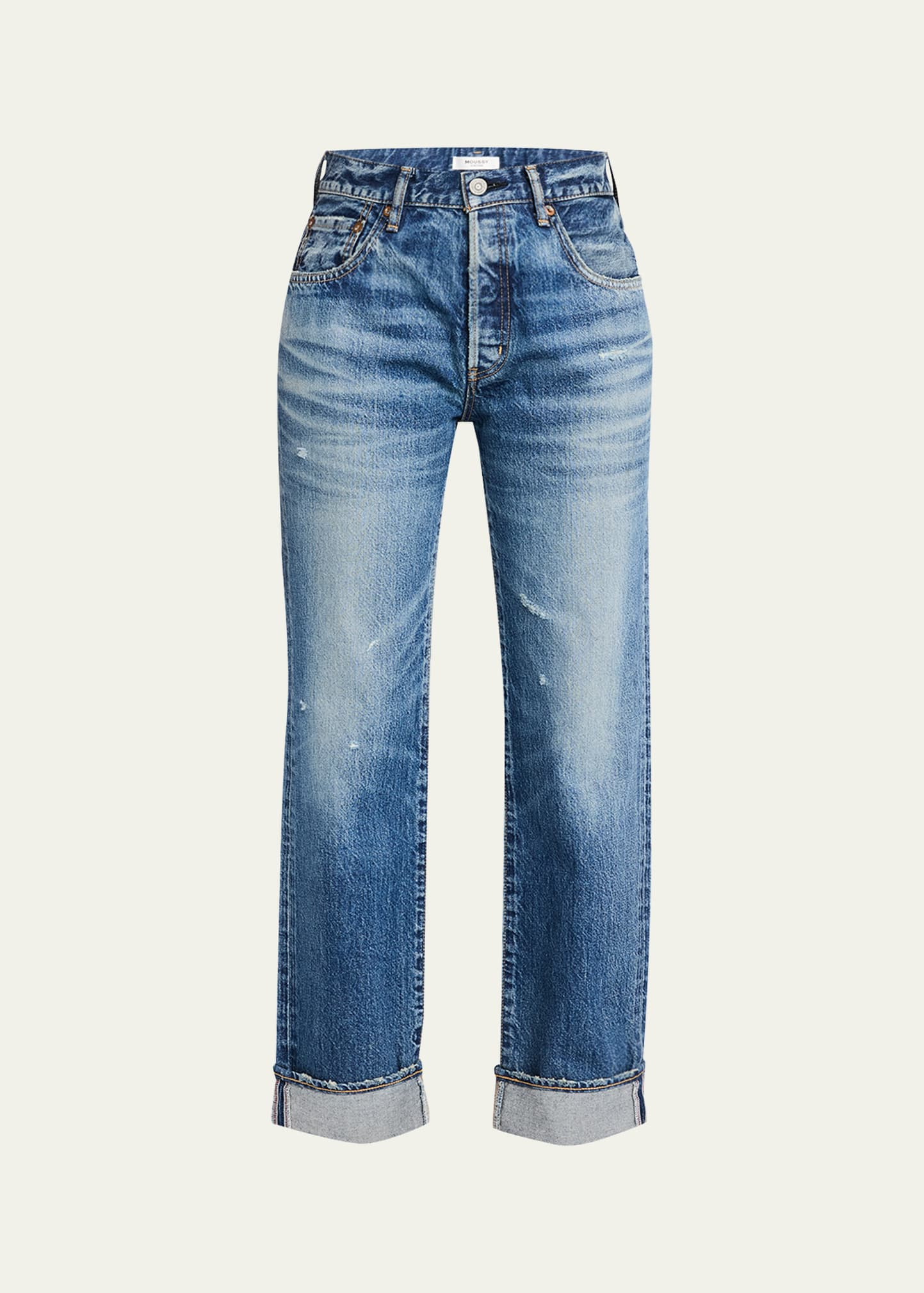 MOUSSY VINTAGE Aquebogue Straight Cuffed Jeans | Bergdorf Goodman