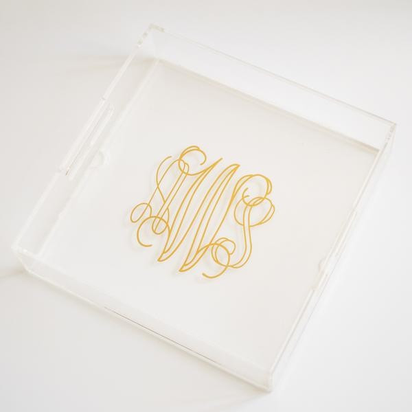 Acrylic Monogrammed Tray | Mintwood Home