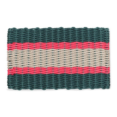 Wicked Good Nautical Rope Doormat, Christmas Green & Red | The New England Trading Company