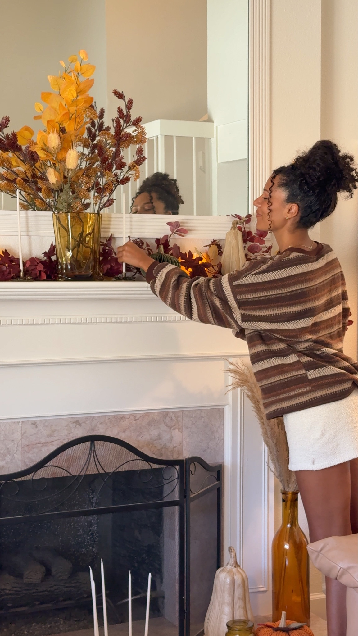 Ahhh, my first fall mantel thanks to @worldmarket !! 🍂 #WorldMarketPartner What do you think? #WorldMarketFinds #FallMantel #LEDcandles #BeforeAndAfter #FallDecor #PumpkinDecor

#LTKSeasonal #LTKHome