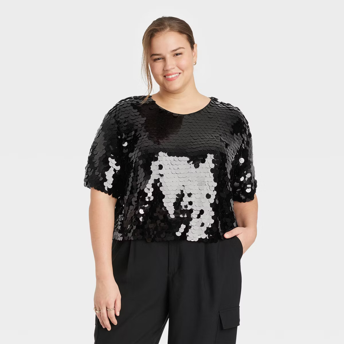 Women's Short Sleeve Paillettes - A New Day™ | Target