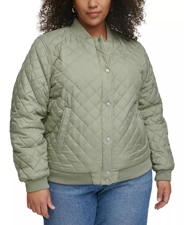 Levi's Plus Size Quilted Bomber Jacket - Macy's | Macys (US)