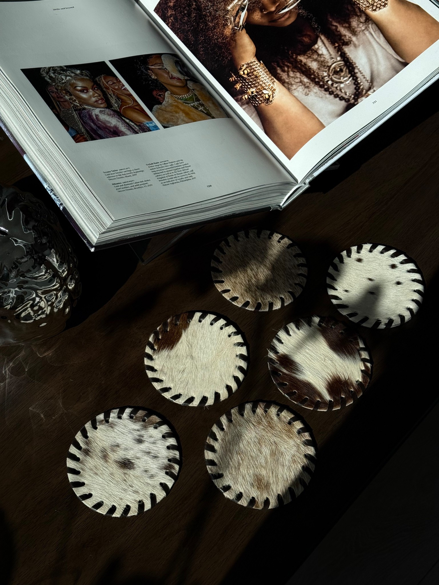 cowhide coasters! 

#LTKHome