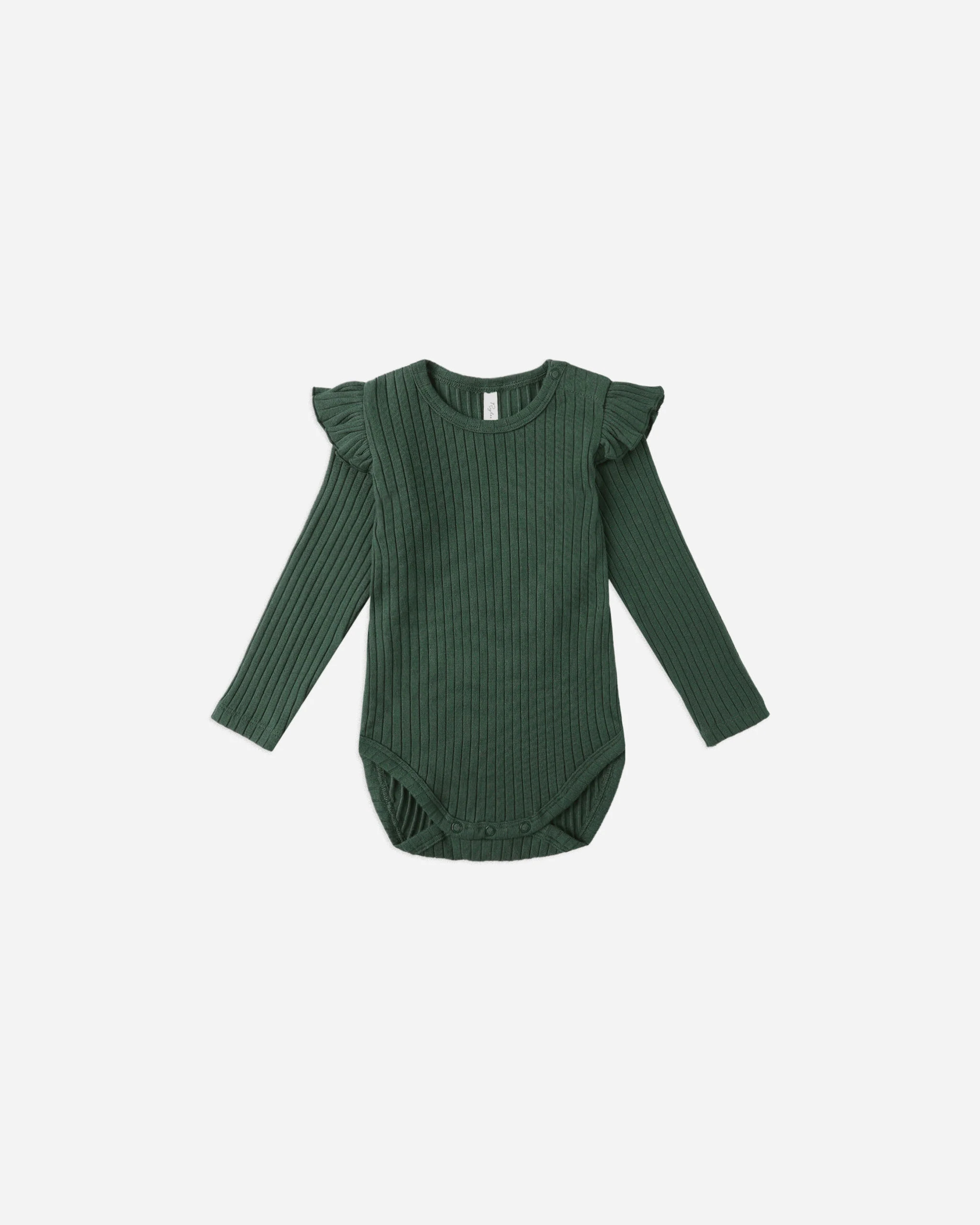 Shoulder Ruffle Bodysuit || Green | Rylee + Cru