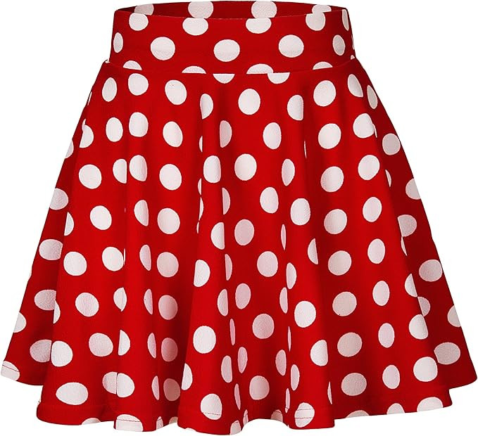 EXCHIC Women's Casual Basic Versatile Stretchy Waist Skirt Flared Pleated Mini Skater Skirt | Amazon (US)