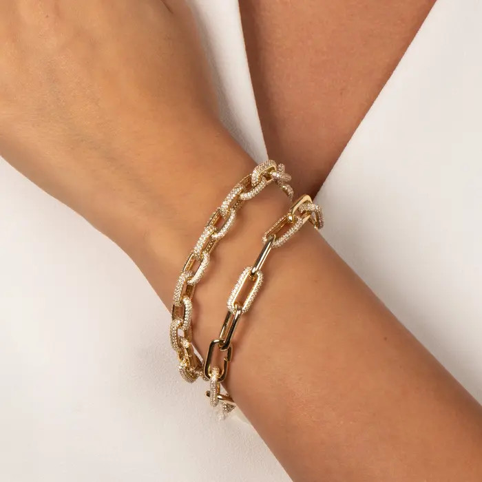 BY ADINA EDEN Solid/Pave Fancy Box Link Bracelet | Nordstrom | Nordstrom