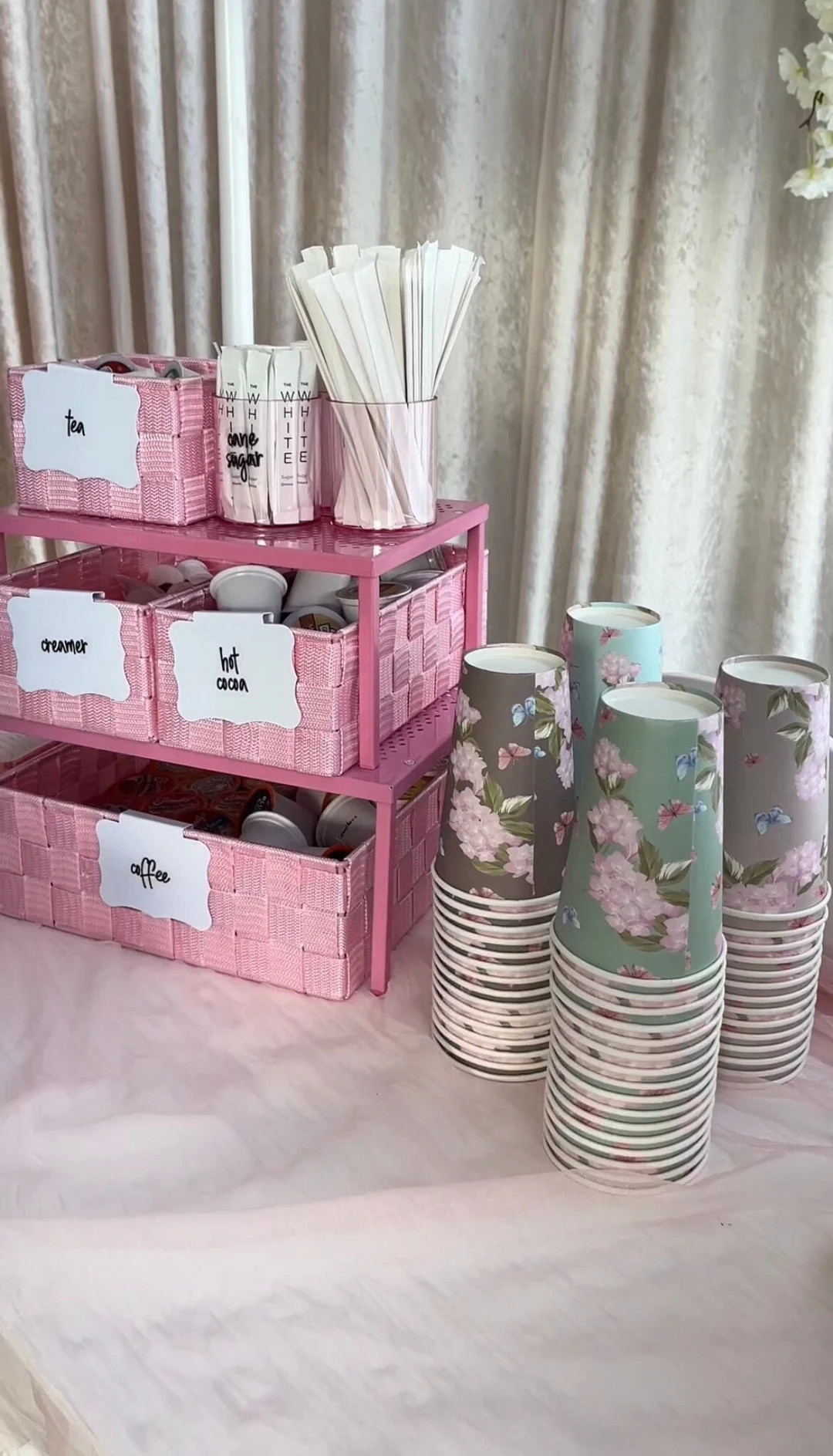 Pink Coffee Hot Drinks Hot Cocoa Station Package for Cart or Tabletop Girly Event Party Baby Show... | Etsy (US)