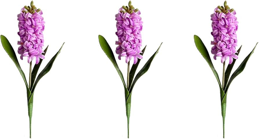 3PCS Hyacinth Artificial Flowers, 16.5 Inch Long Stem Silk Hyacinth Flower, 3D Hyacinth Narcissus... | Amazon (US)