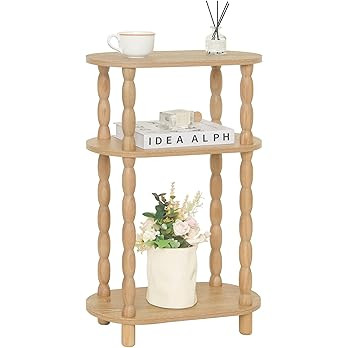 MaxSmeo Narrow Side Table, Small End Table with 3-Tier Open Shelf, Slim Bedside Table Nightstand ... | Amazon (US)