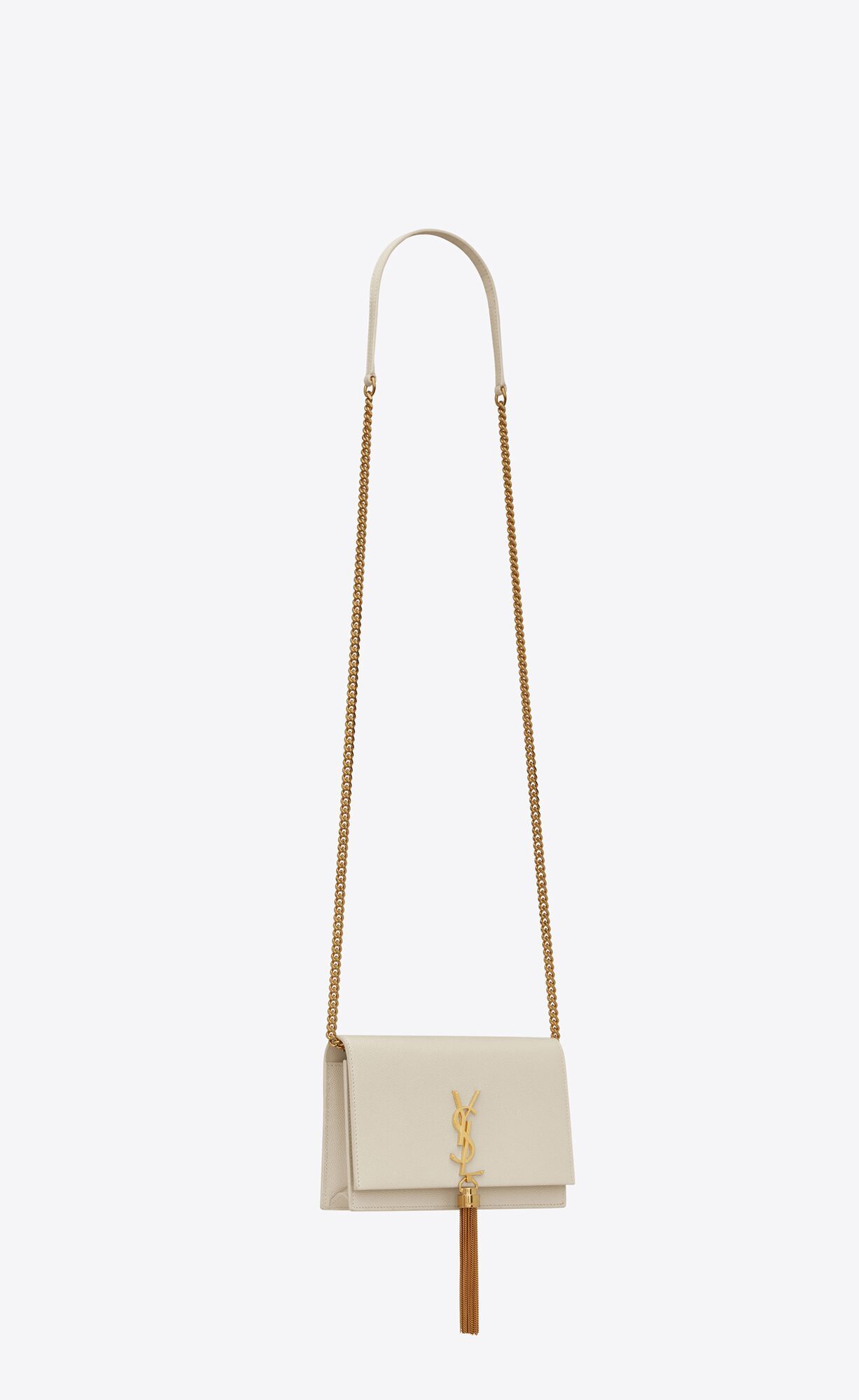 kate chain wallet with tassel in grain de poudre embossed leather | Saint Laurent Inc. (Global)