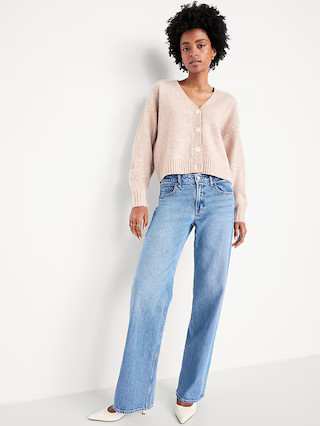 Slouchy Wool-Blend Cardigan Sweater | Old Navy (US)