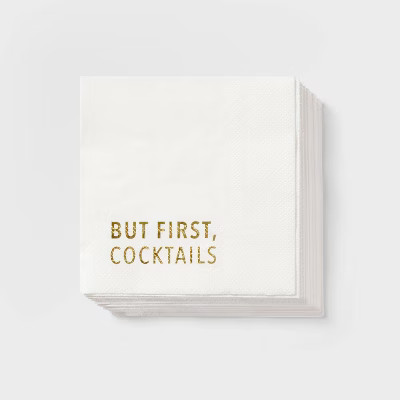 30ct Beverage Napkins 'But First Cocktails' - Spritz™ | Target